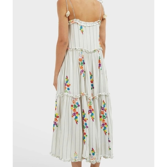 All Things Mochi Mady Embroidered Boho Slow Fadhion Maxi Dress, Small - Picture 2 of 7